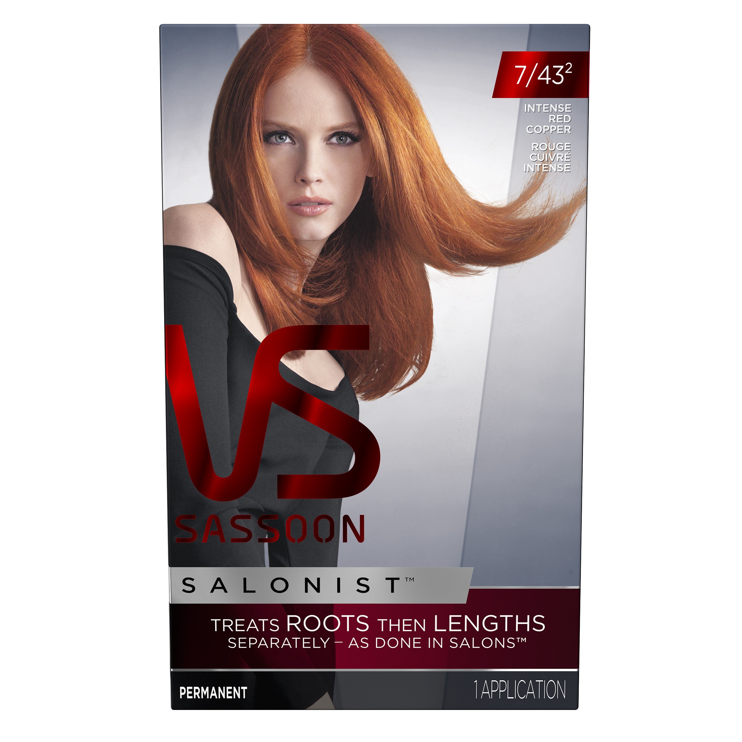 Vidal Sassoon Salonist Hair Permanent Color, 7/43 2 Intense Red Copper