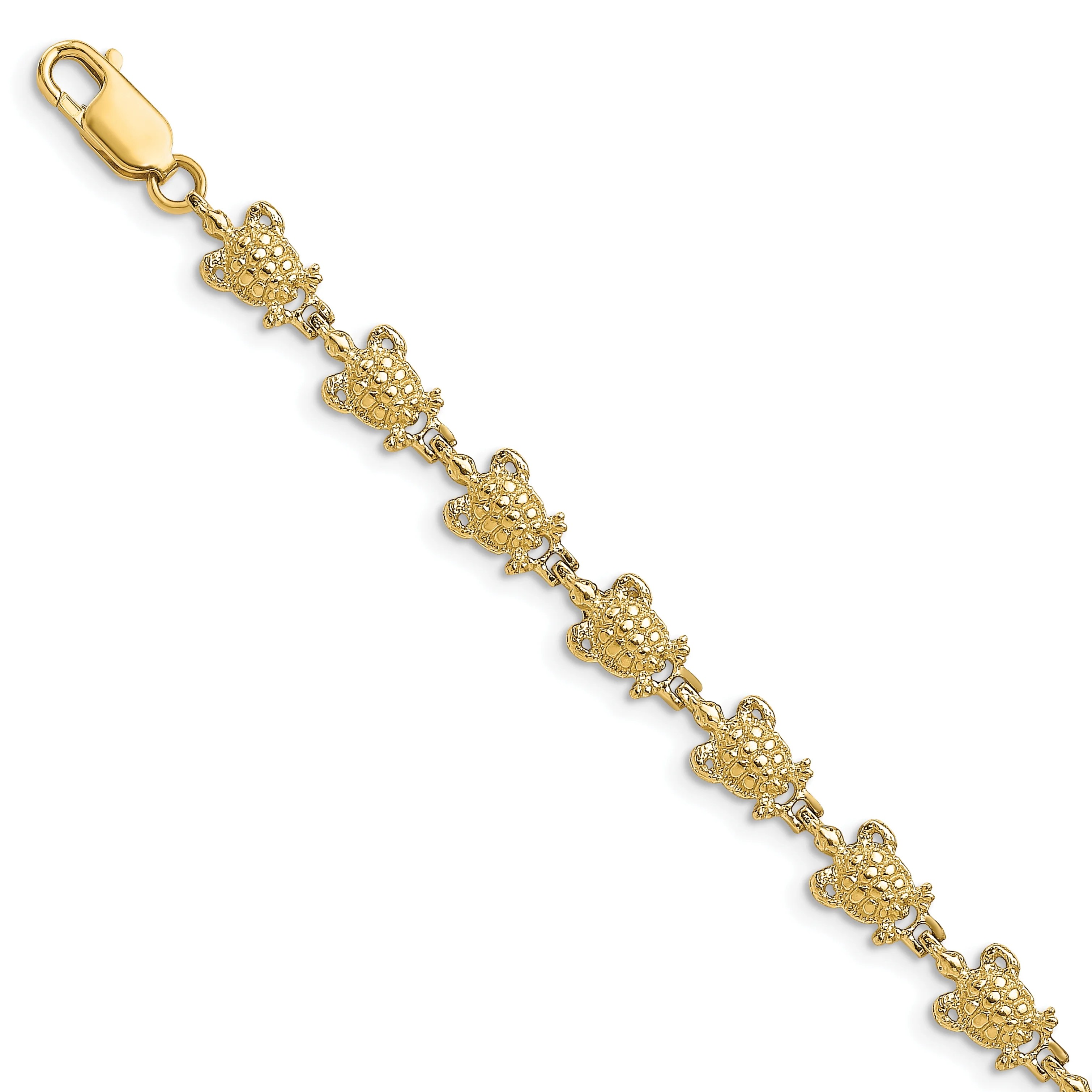 Saris and Things 14k Yellow Gold Turtle Bracelet