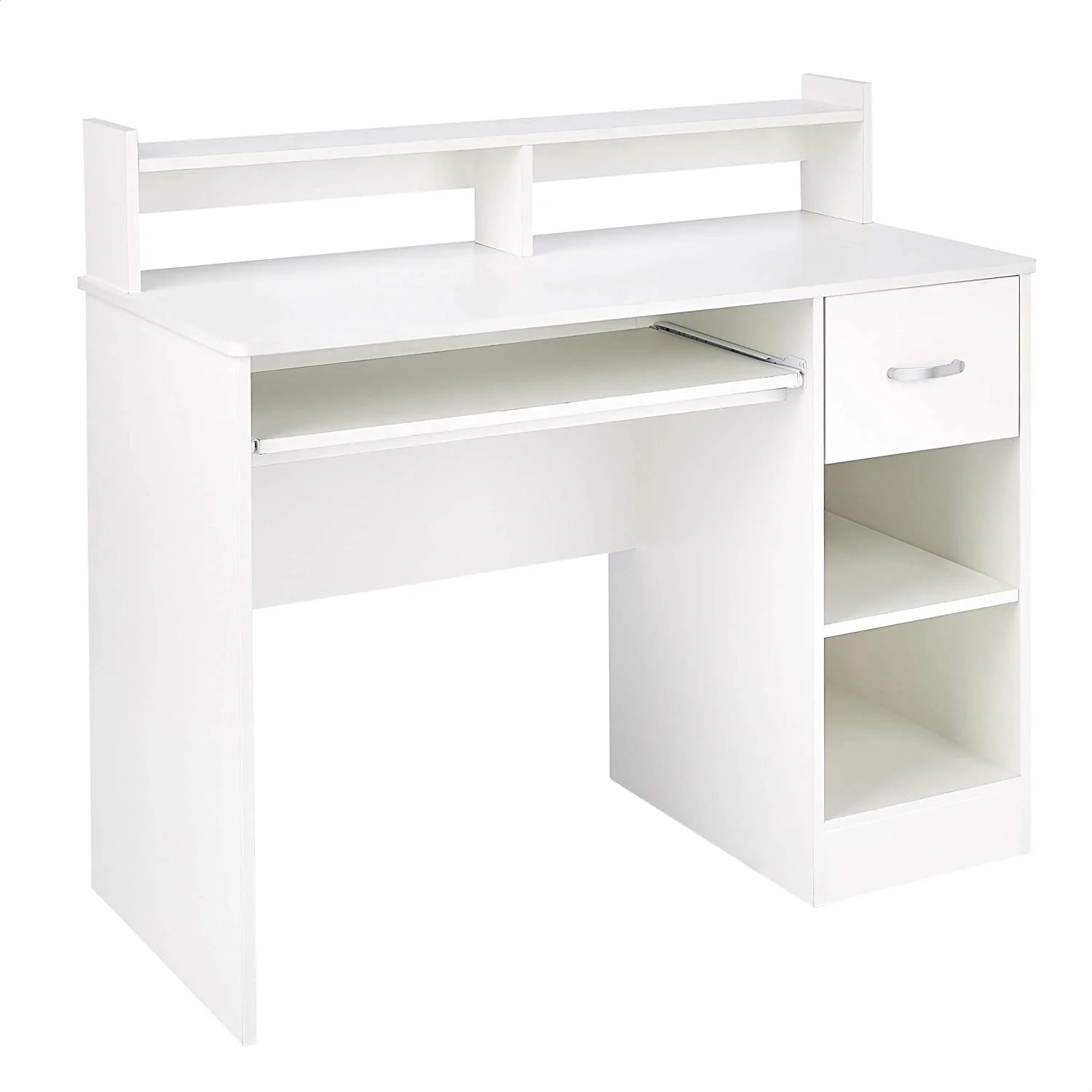 Rockpoint Kora Computer Desk with Keyboard Tray, Daisy White Walmart