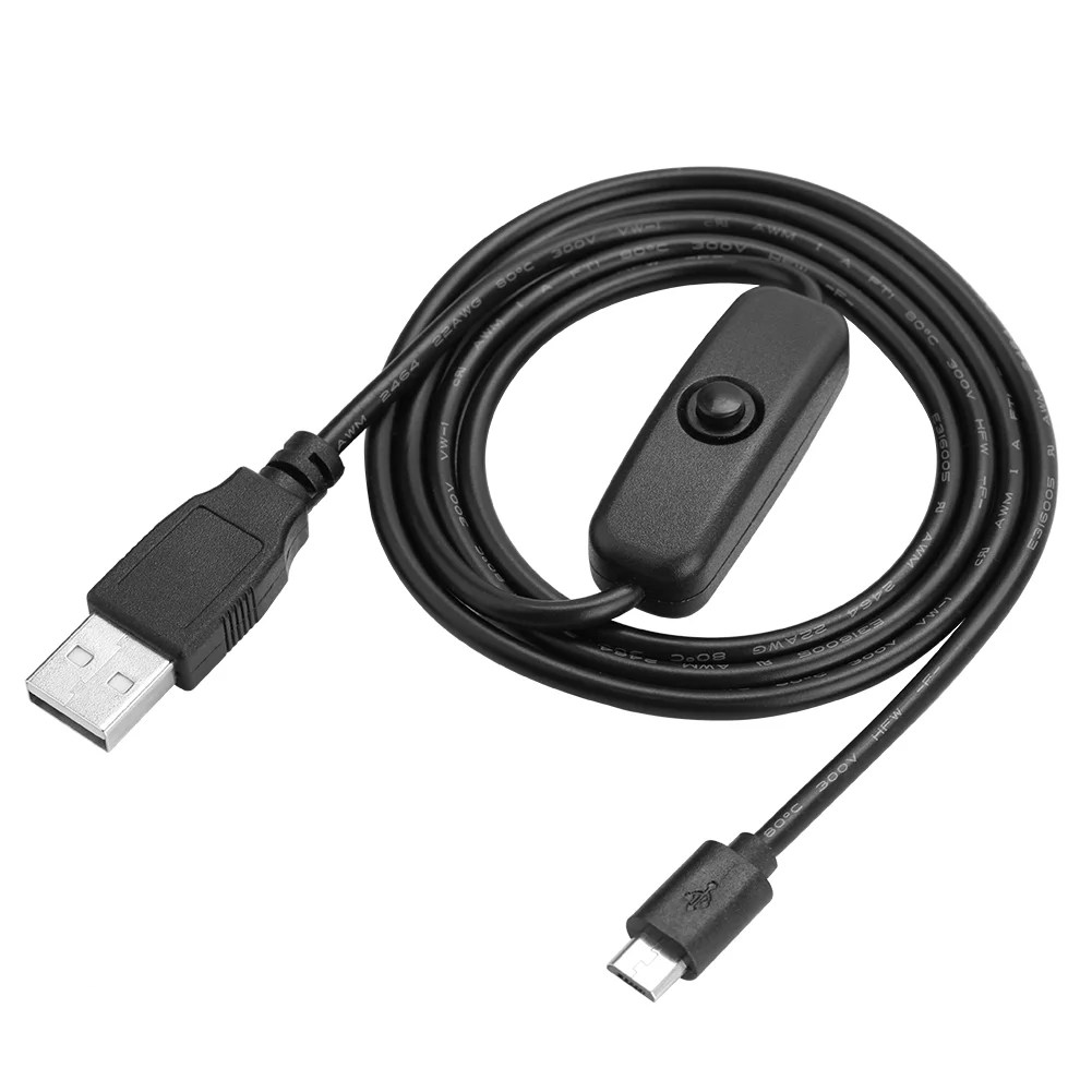 With ON / OFF Switch Power Cable, USB Cable, For 3 / 2 / B / B+ / A