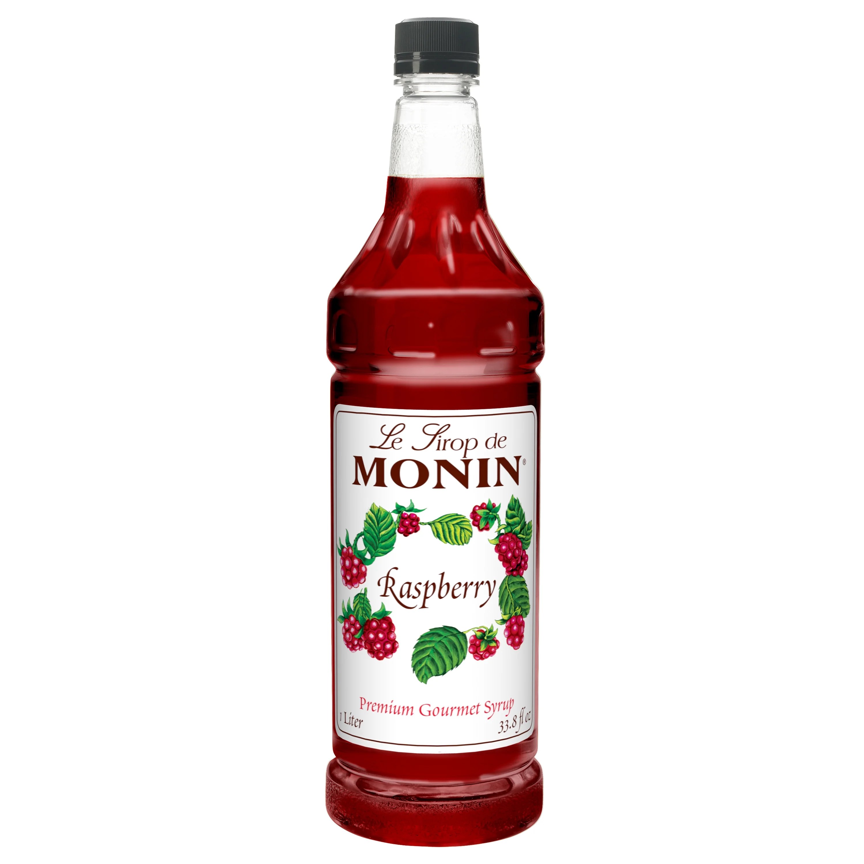Monin, Premium Gourmet Raspberry Syrup, 1 Liter (4 Count)