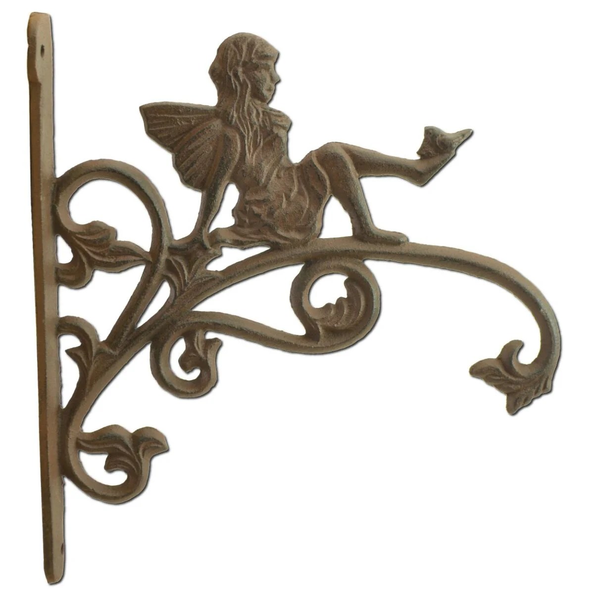 Cast Iron Plant Hanger Pixie Fairy Rust Color 9.5" Tall