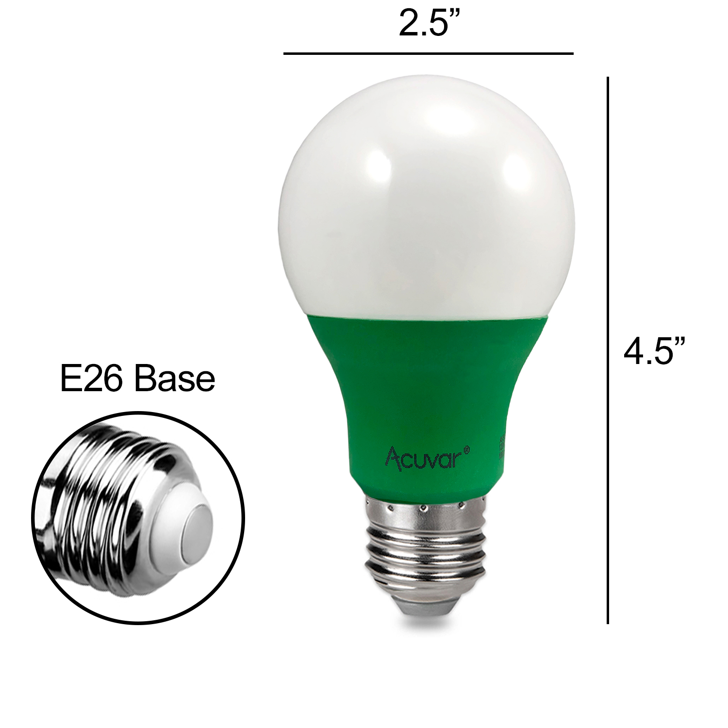2 Acuvar A19 9W E26 LED Grow Light Bulbs Hydroponic Full Spectrum
