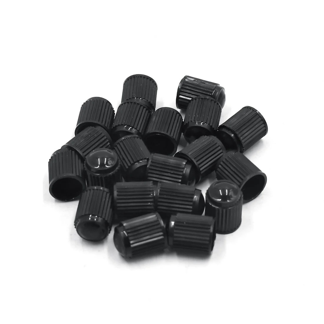 20Pcs Black Plastic Tyre Air Valve Stem Caps Wheel Rims Cover for