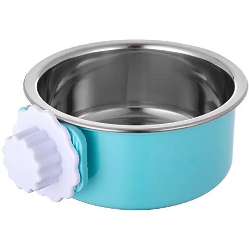 OrderMore Crate Dog Bowl,Stainless Steel Removable Hanging Food Water