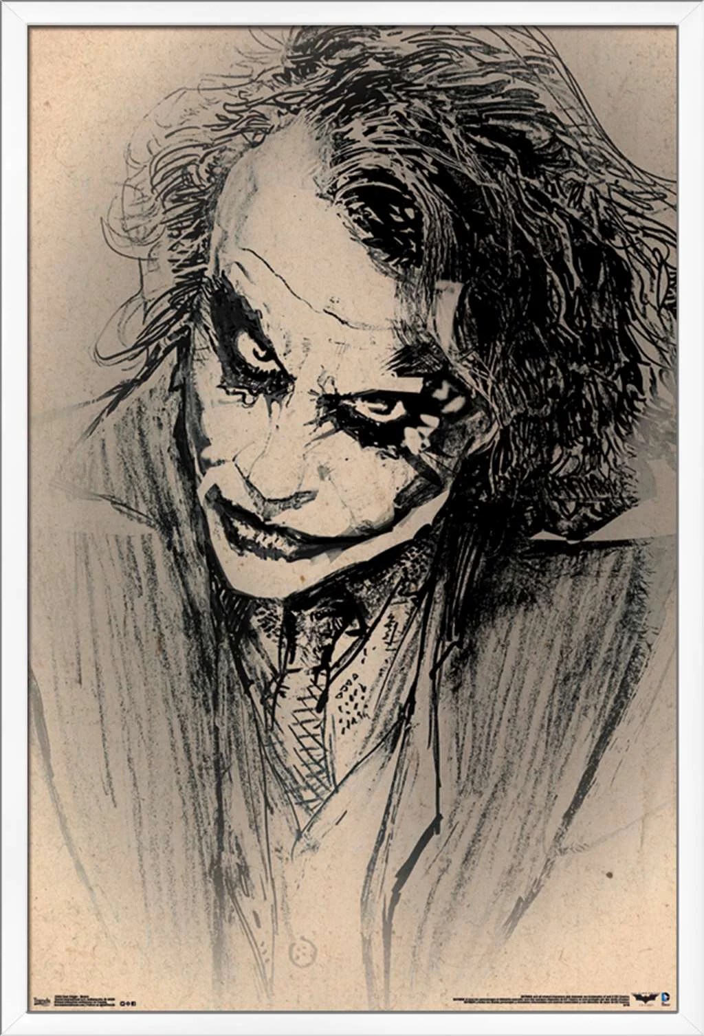 DC Comics Movie The Dark Knight The Joker Sketch Poster Walmart