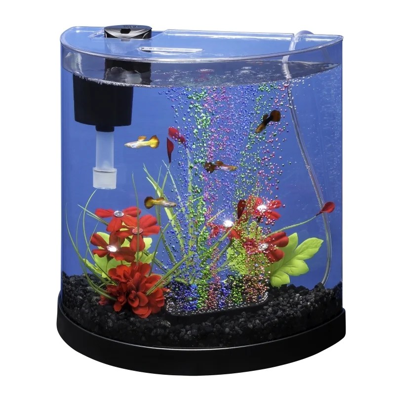 Tetra ColorFusion Starter Aquarium Kit Gallons, HalfMoon Shape, With