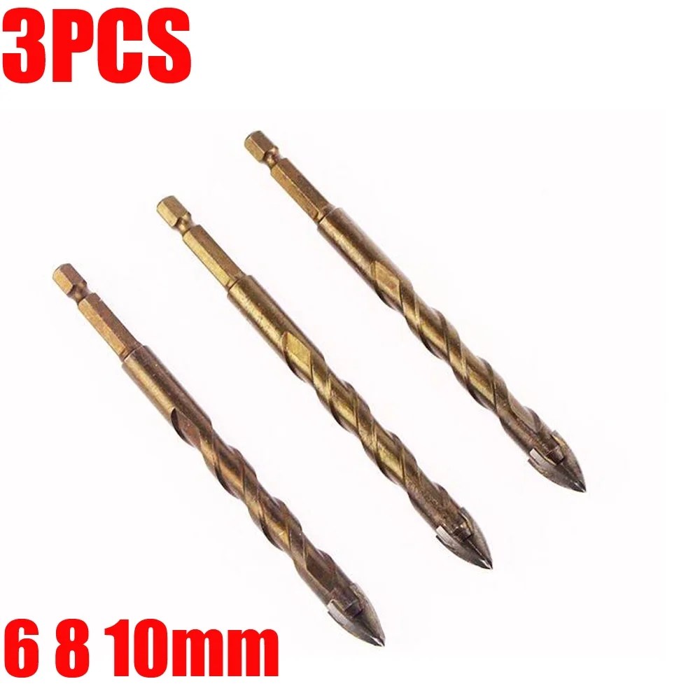 6mm 8mm Masonry Drill Bits Set of 3 Concrete Drill Bits for Tile, Brick