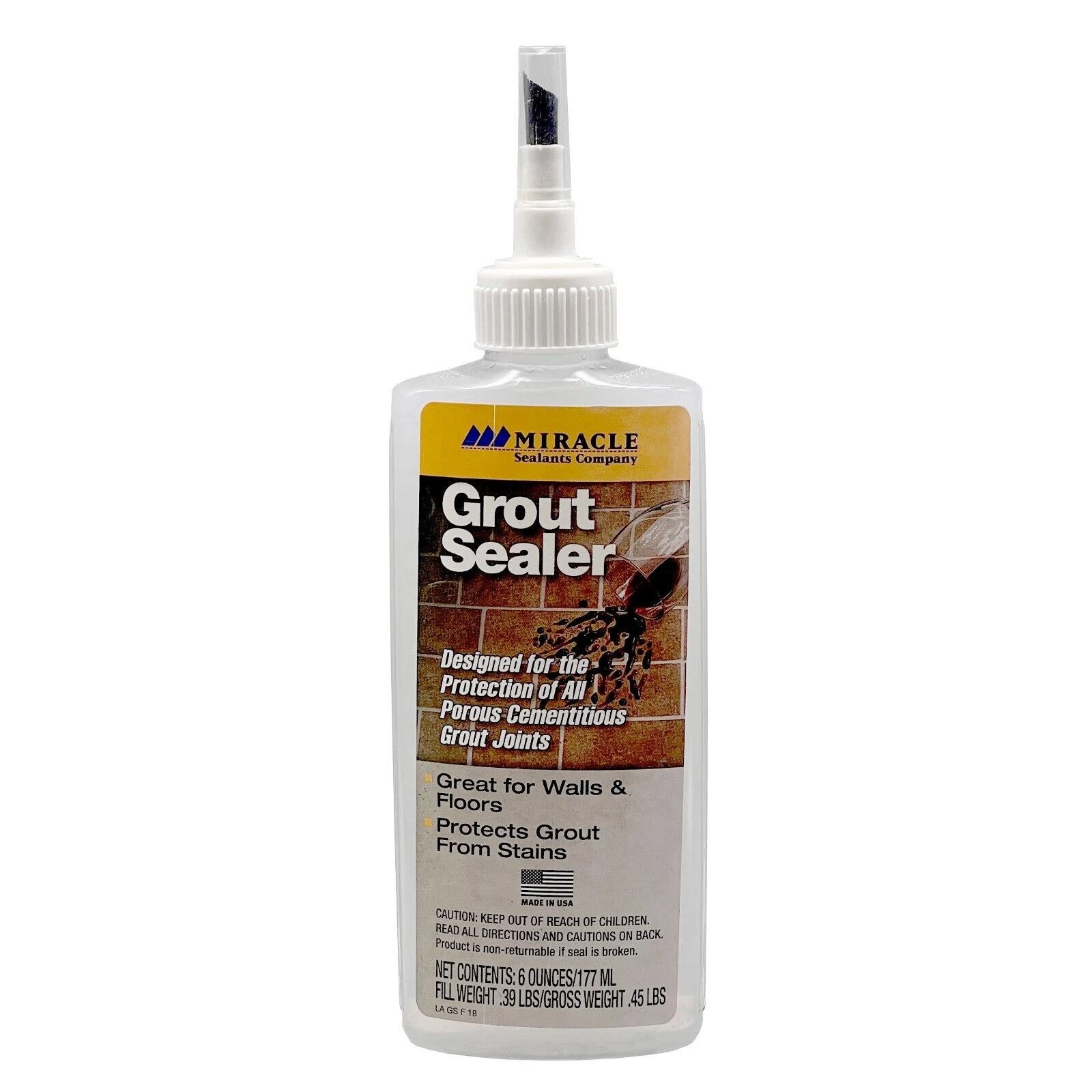 Miracle Sealants Grout Sealer with Brush Tip, 6 ounce
