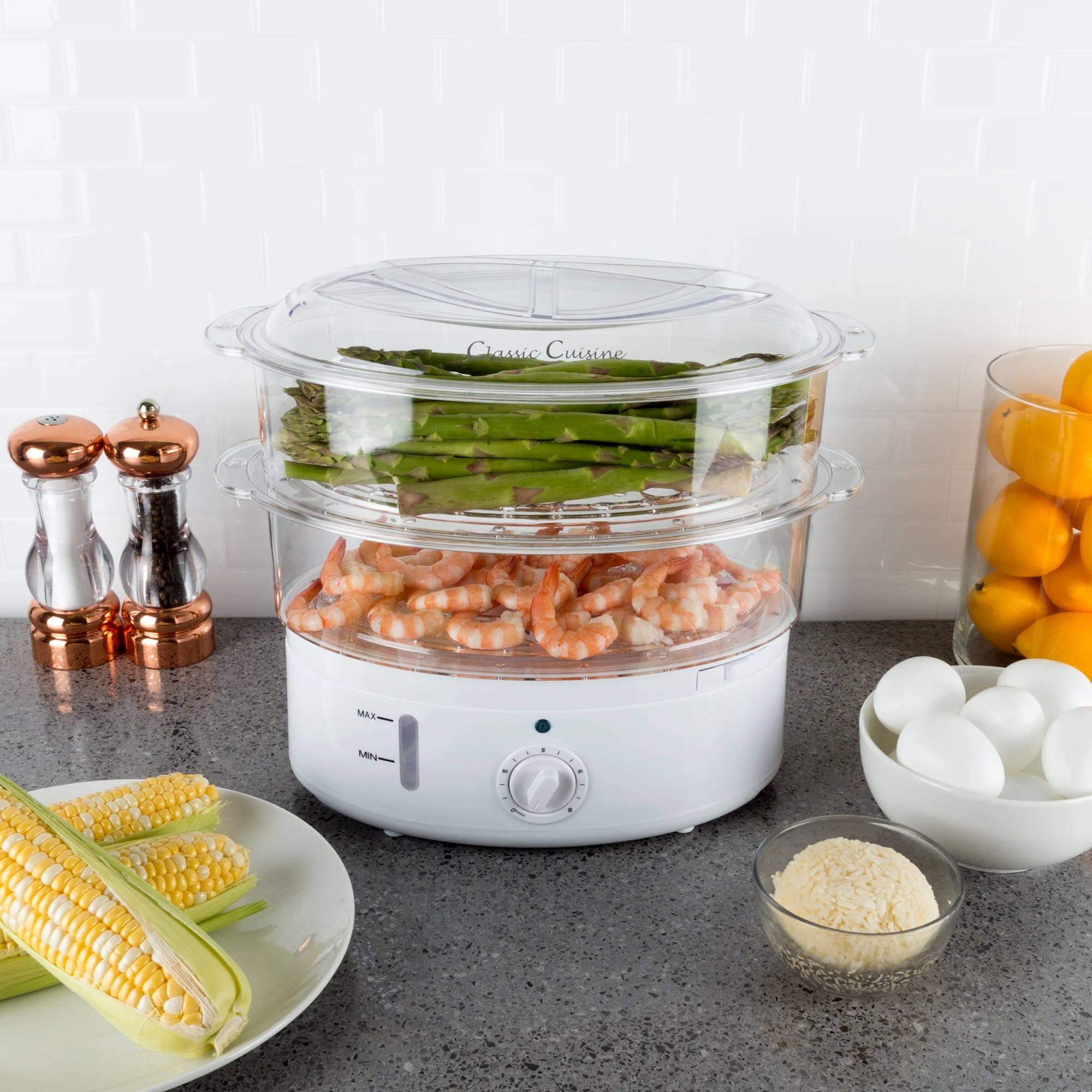 Vegetable Steamer Rice Cooker 6.3 Quart Electric Steam Appliance with