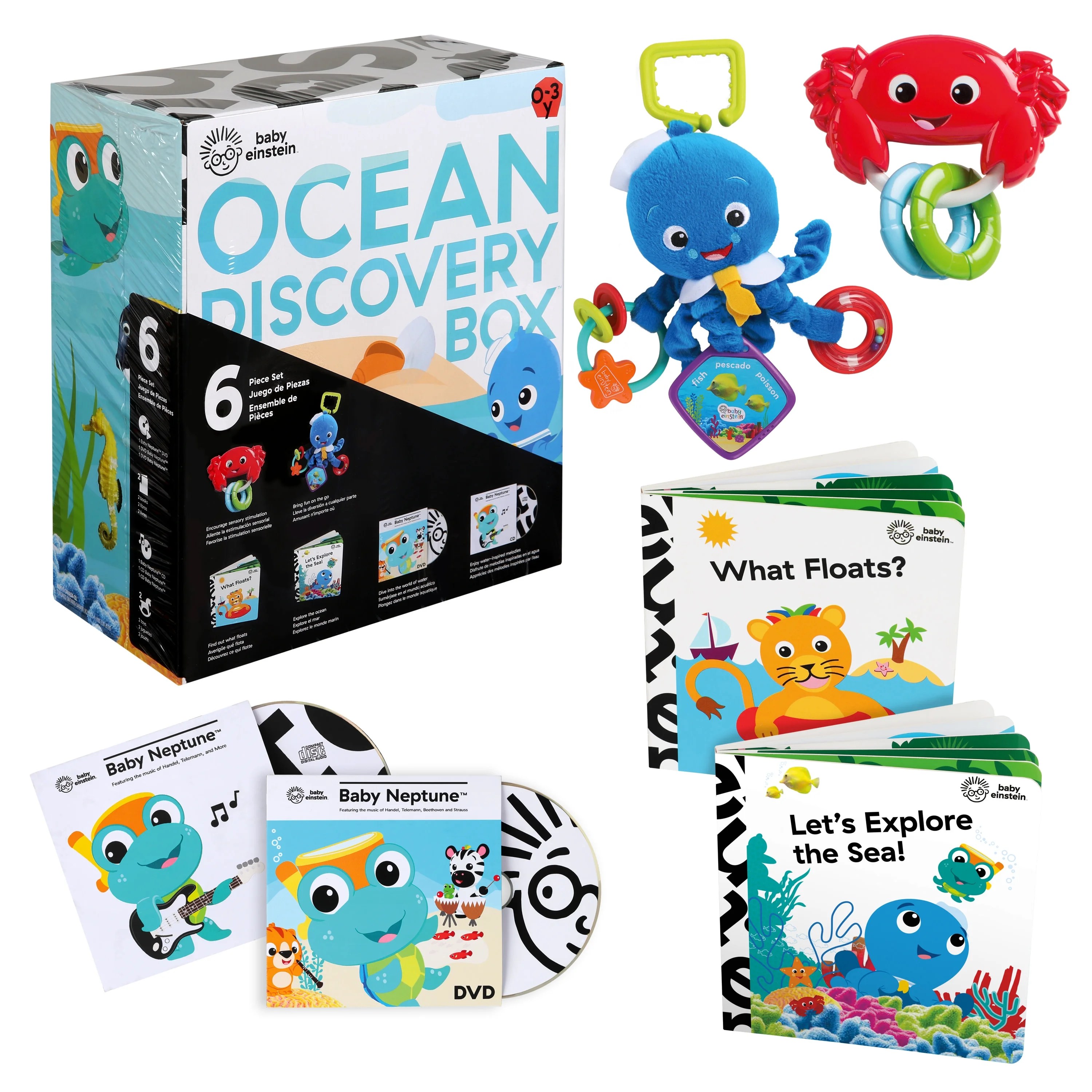 Baby Einstein Ocean Discovery Box 6 Piece Set, Ages Newborn +
