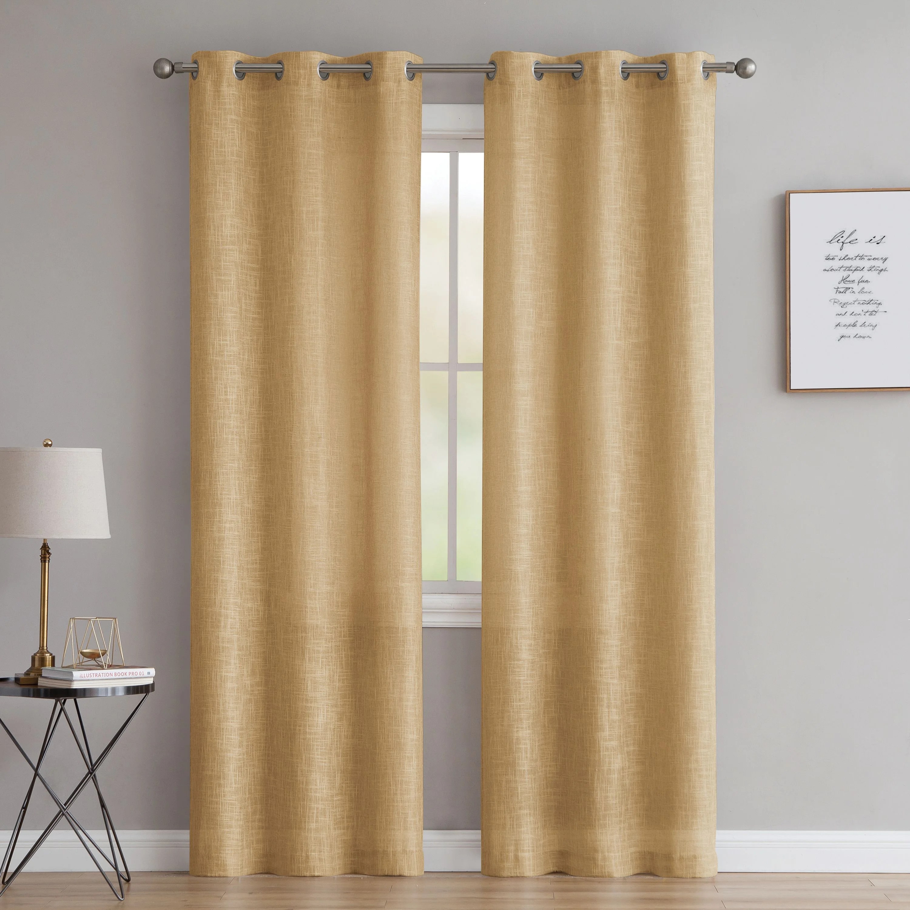 Better Homes & Gardens Heathered Window Curtain Panel, Set of Two