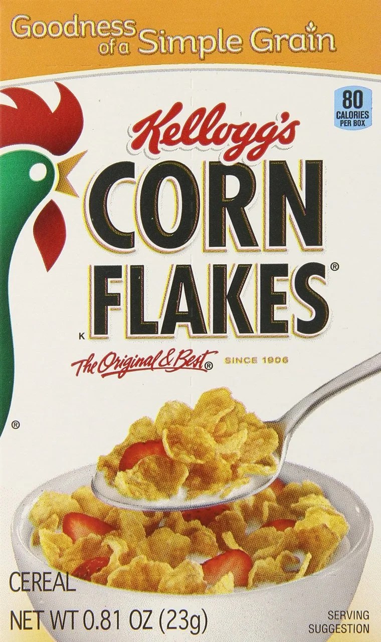 70 PACKS Corn Flakes Cereal, 0.81Ounce Individual Boxes