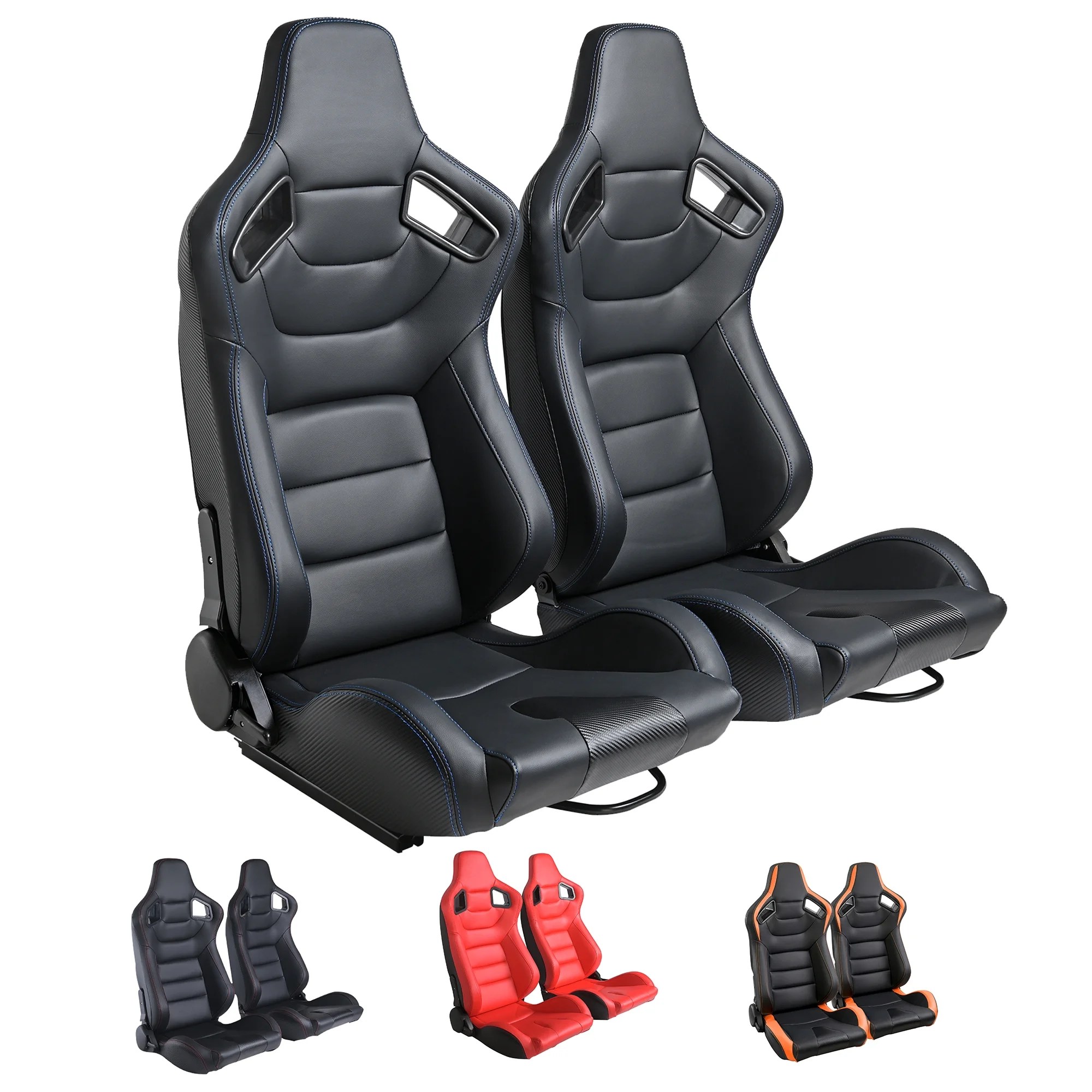 PUDO Automotive Racing Seats All Black Race Seat Simulator Leather