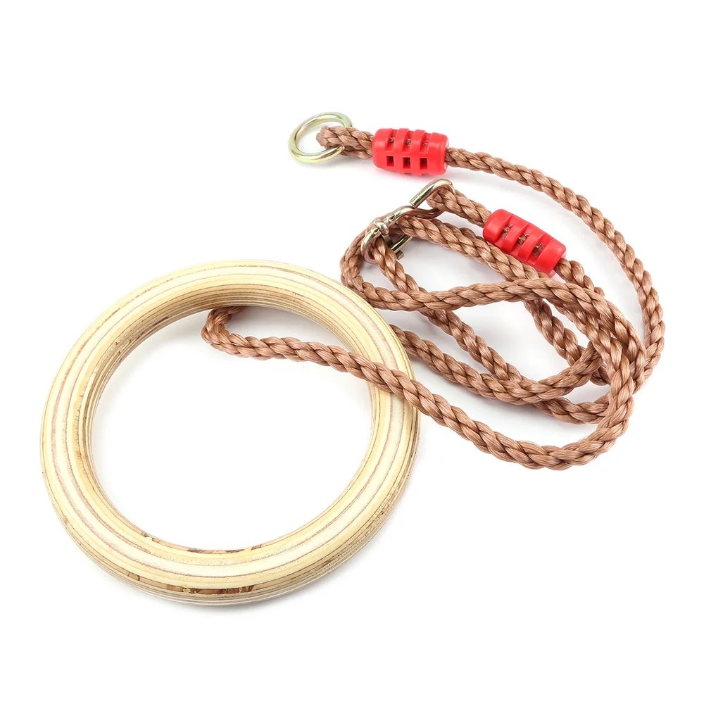 Swing Rings,1 Pair Outdoor Portable Wooden Children Kids Flying Swing