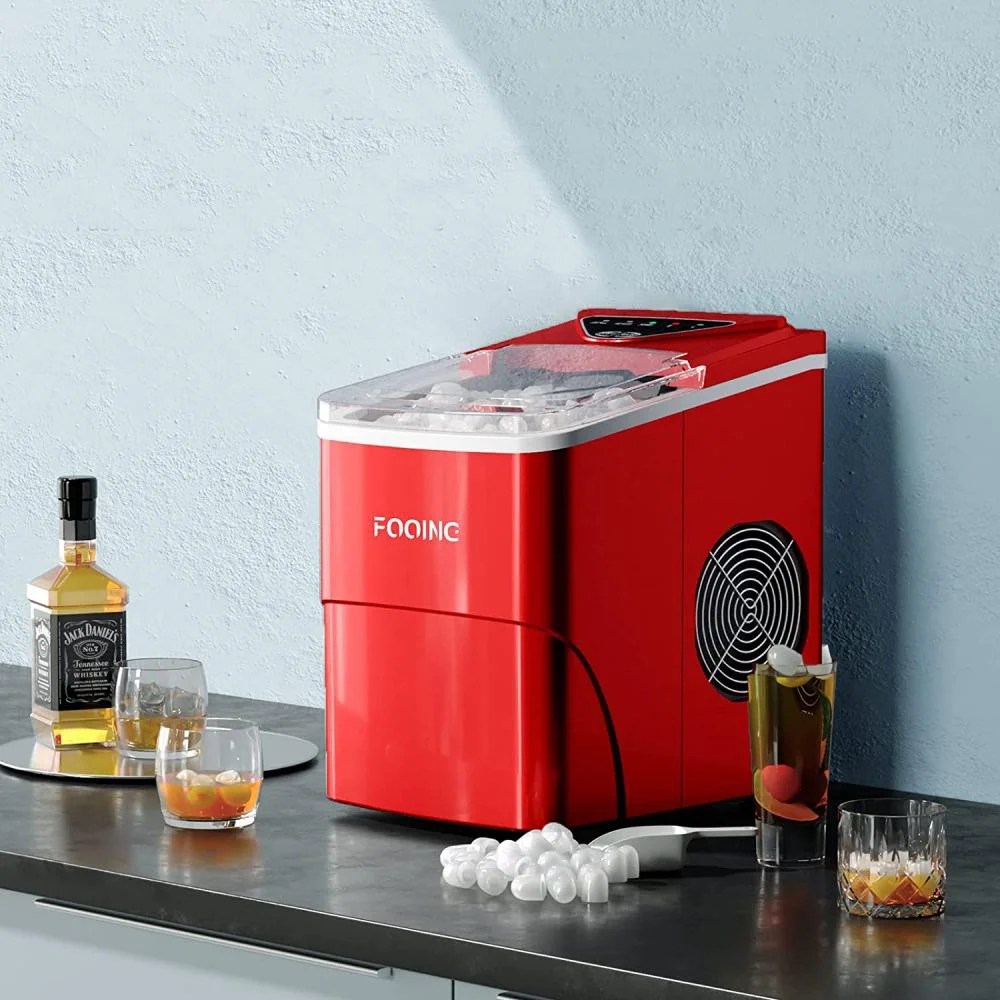 Automatic SelfCleaning Ice Maker for Countertop, 26lbs 24Hrs, 9 Cubes Ready in 7mins, Portable