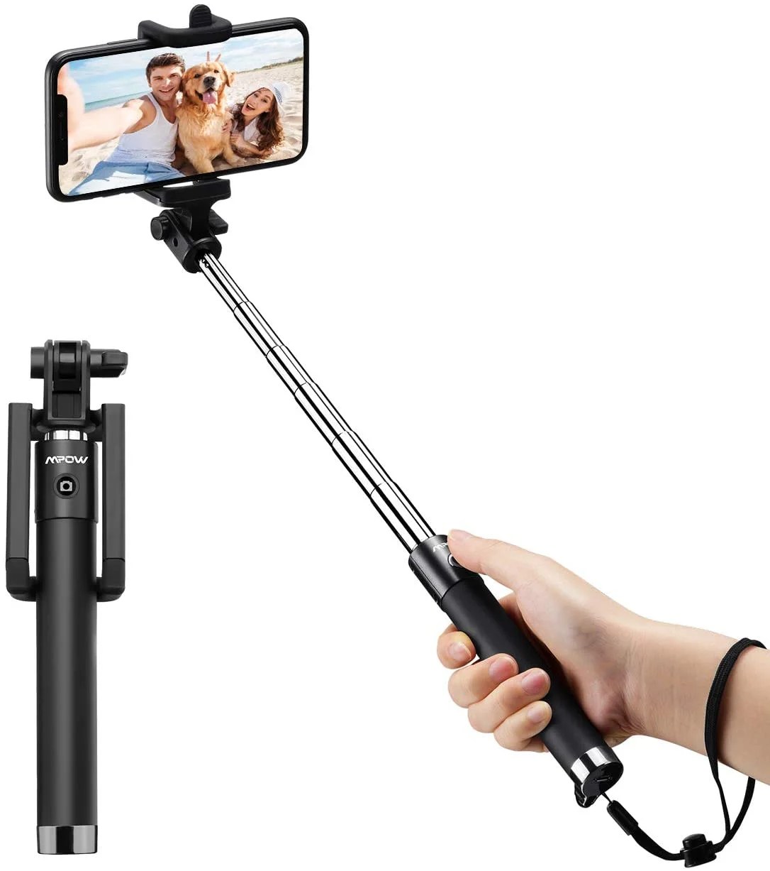 Mpow Selfie Stick, Lightweight Extendable 31.9 Inch Bluetooth Selfie