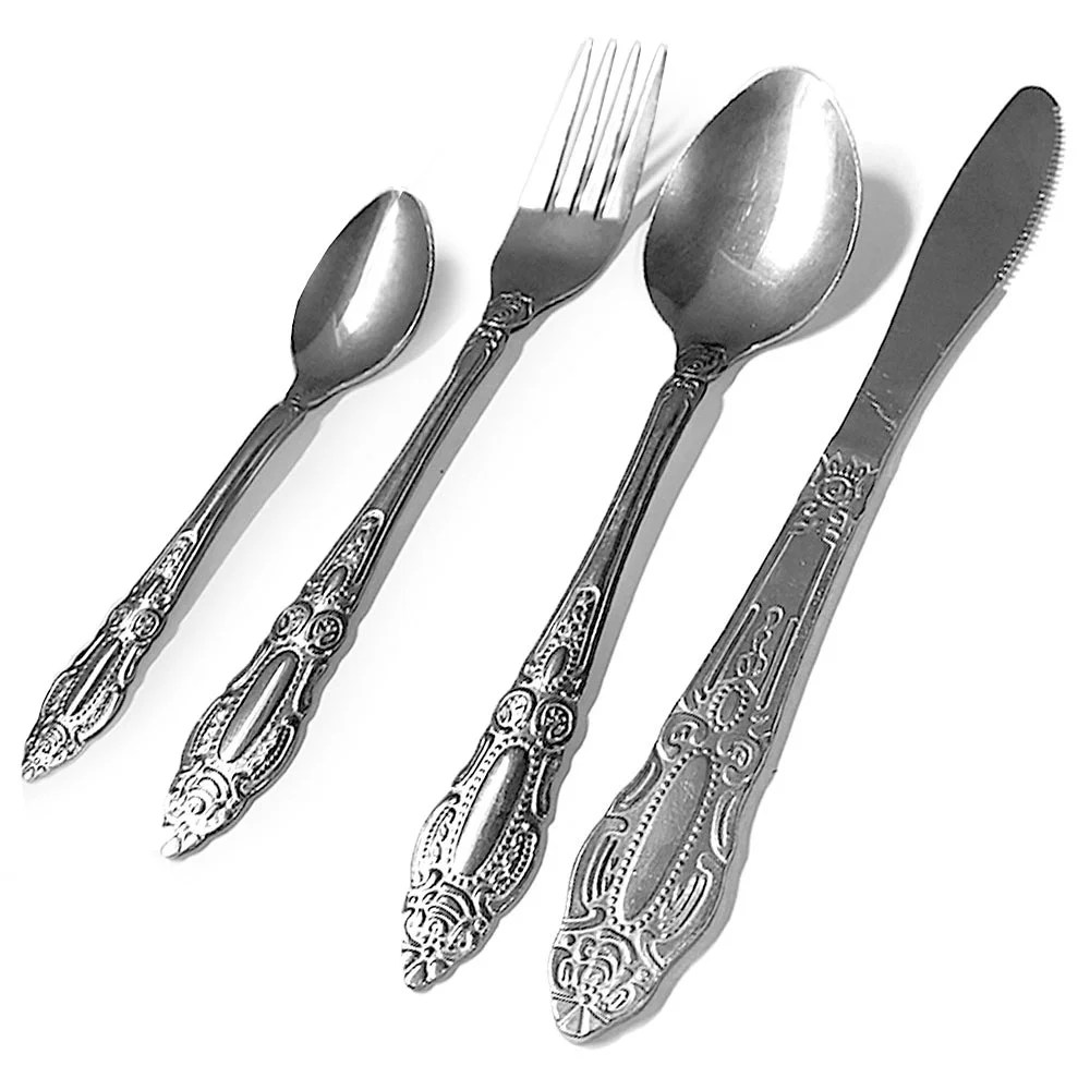 16 Pc Silverware Cutlery Set Stainless Steel Utensils Flatware Kitchen