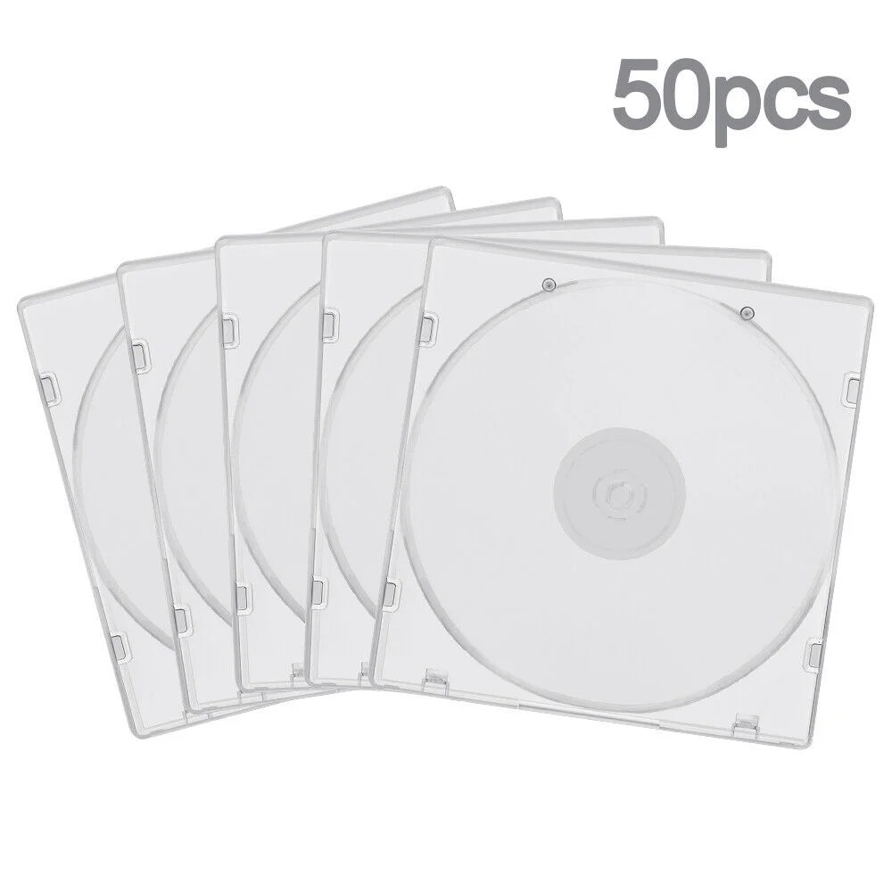10/50/100Pcs 0.2in Thickness Slim Single Clear PP Poly CD Case Blank