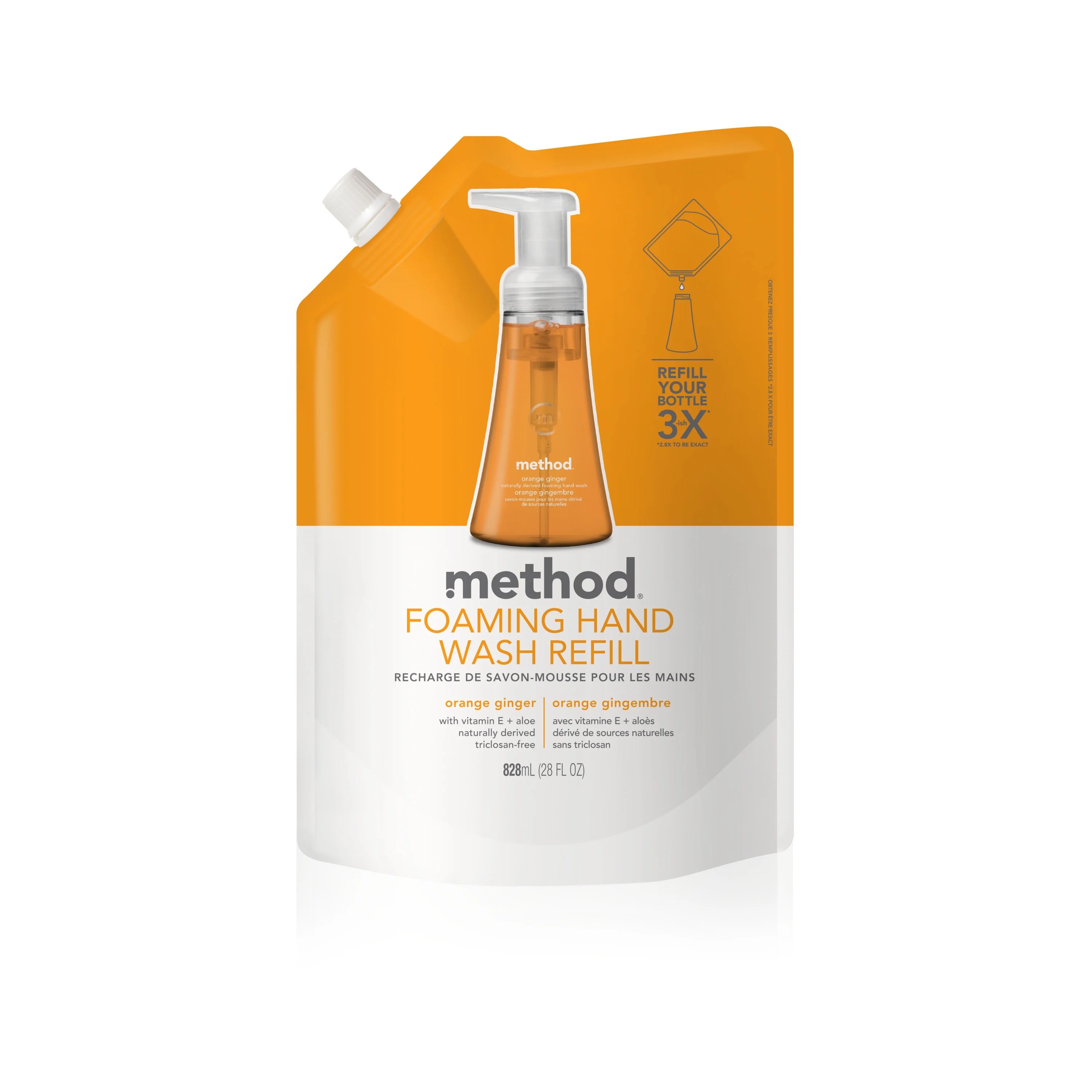Method Foaming Hand Soap Refill, Orange Ginger, 28 Ounce