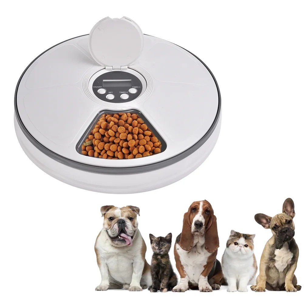 LeKing Automatic Pet Feeder Timing 6 Meals Food Distribution Unmanned