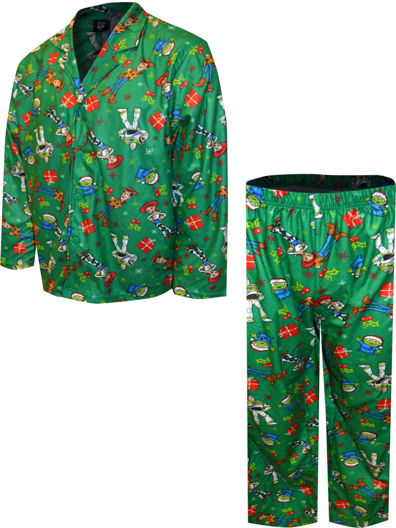 Disney Disney Men's Toy Story Christmas Flannel Guys Pajama (Large