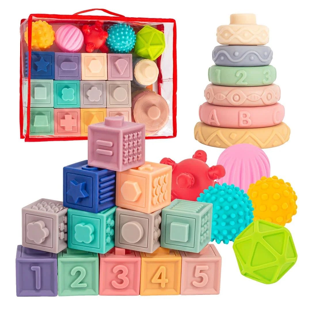 MKING 3 in 1 Montessori Toys for Babies 03612 Months, Soft Baby