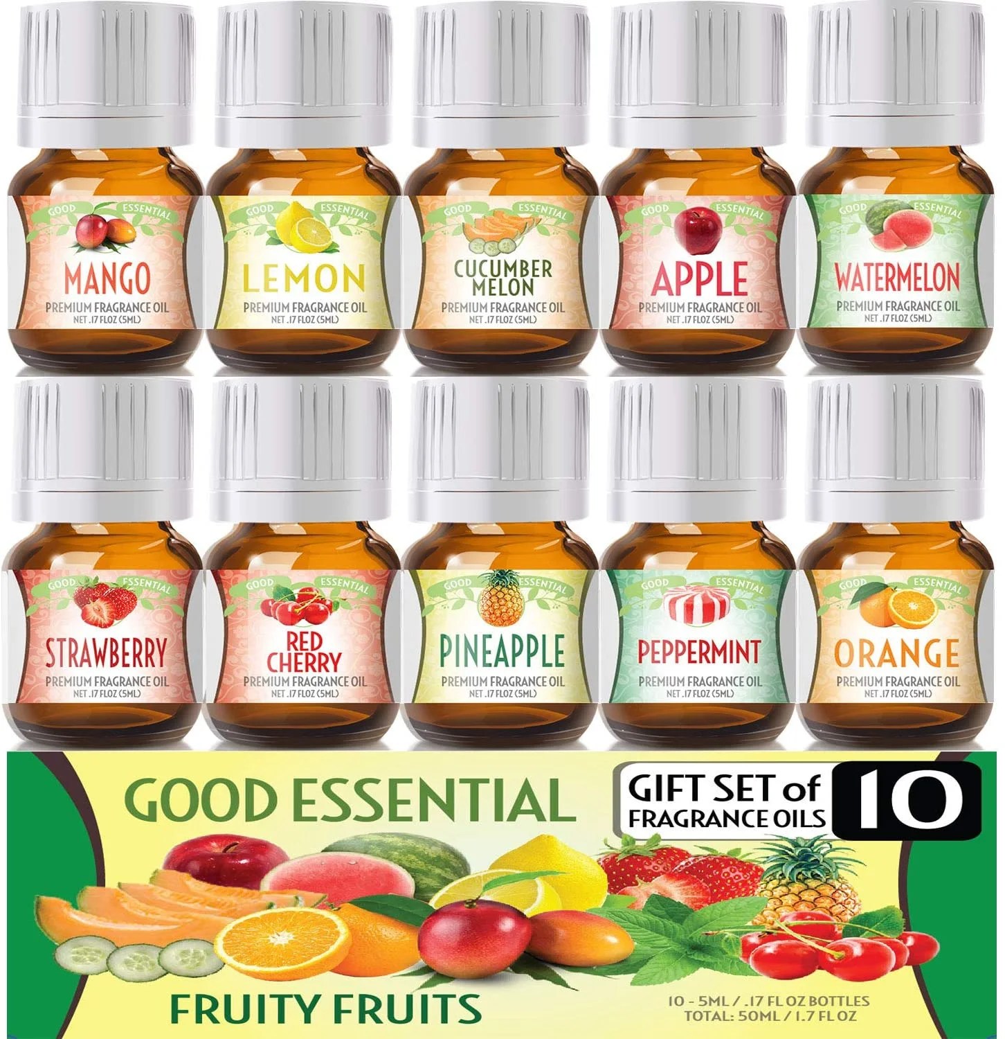 Fruity Fruits Good Essential Fragrance Oil Set (PACK OF 10) 5ml Set
