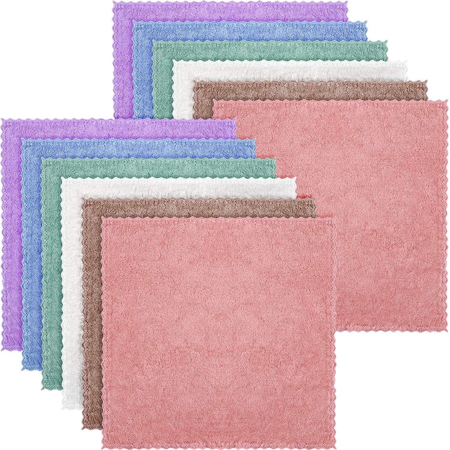 12 Pieces Face Wash Cloth Microfiber Makeup Remover Cloths Reusable