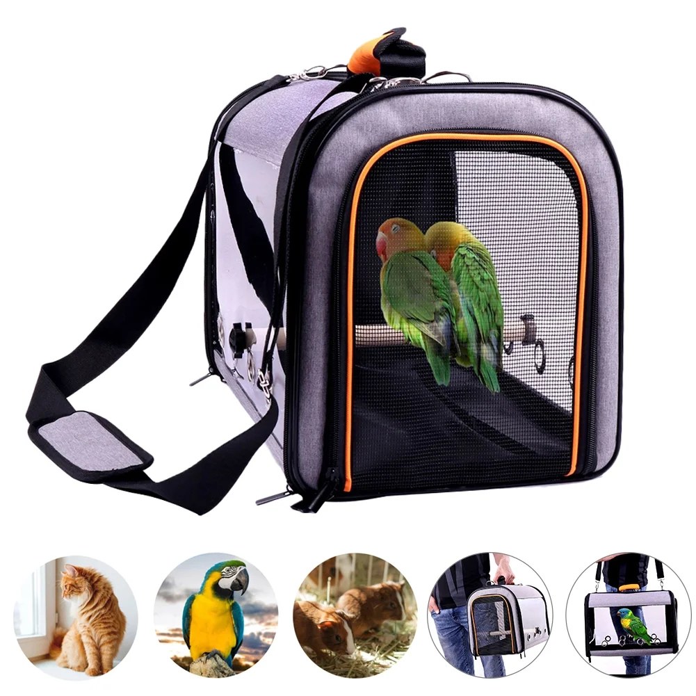 Bird Carrier Bird Travel Cage with Perch Dog Backpack
