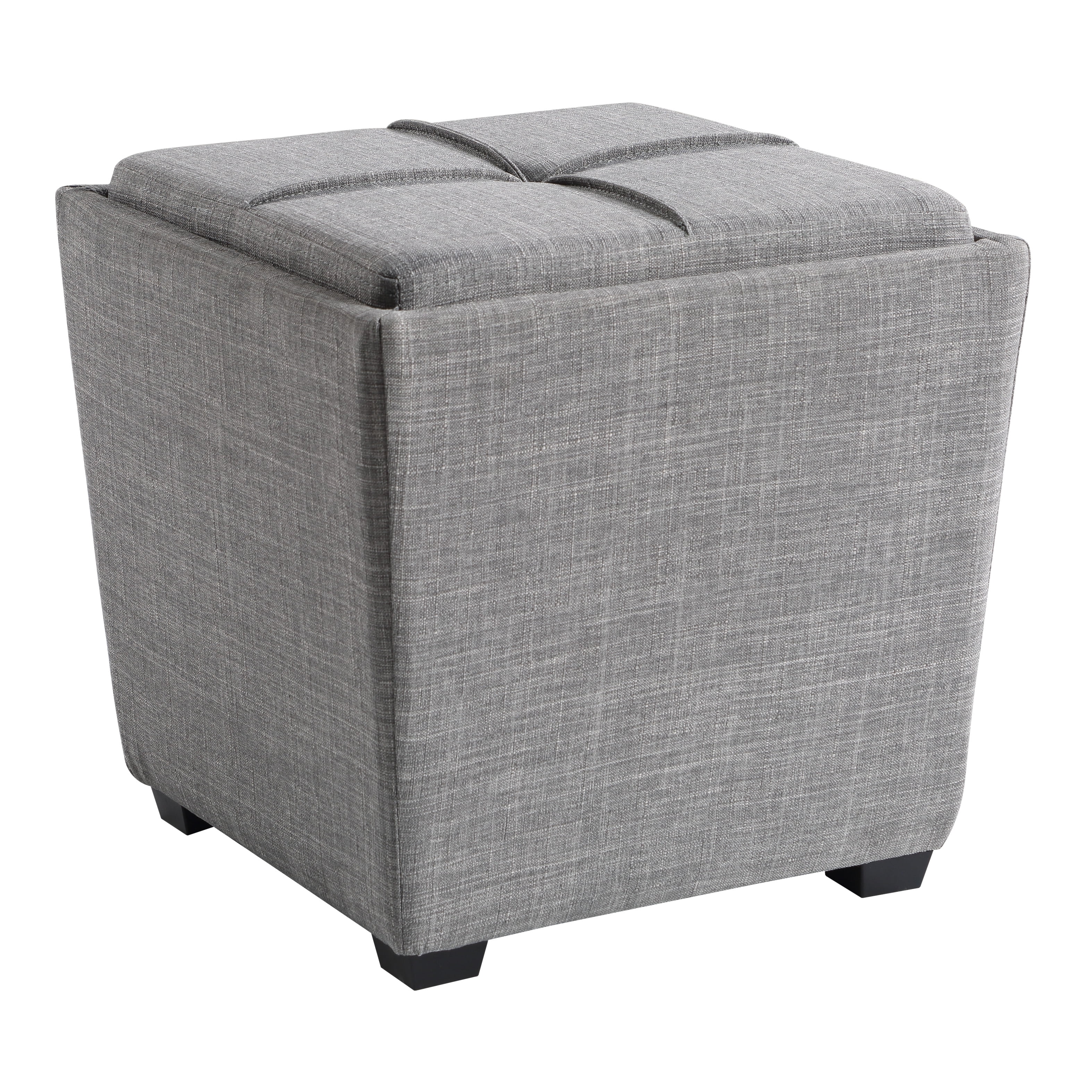 OSP Home Furnishings Rockford Storage Ottoman in Dove Grey Fabric