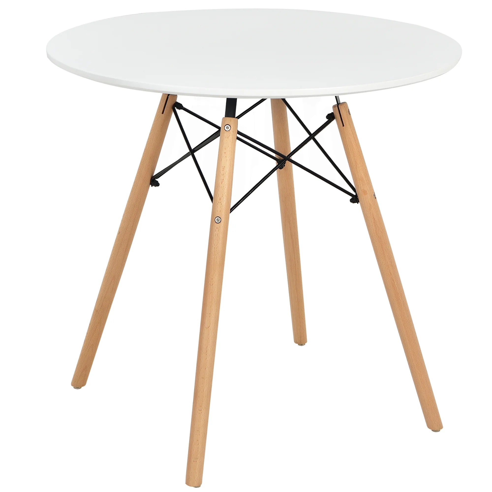 Costway Dining Table Round White Modern Dining Table 31.5'' W/Solid