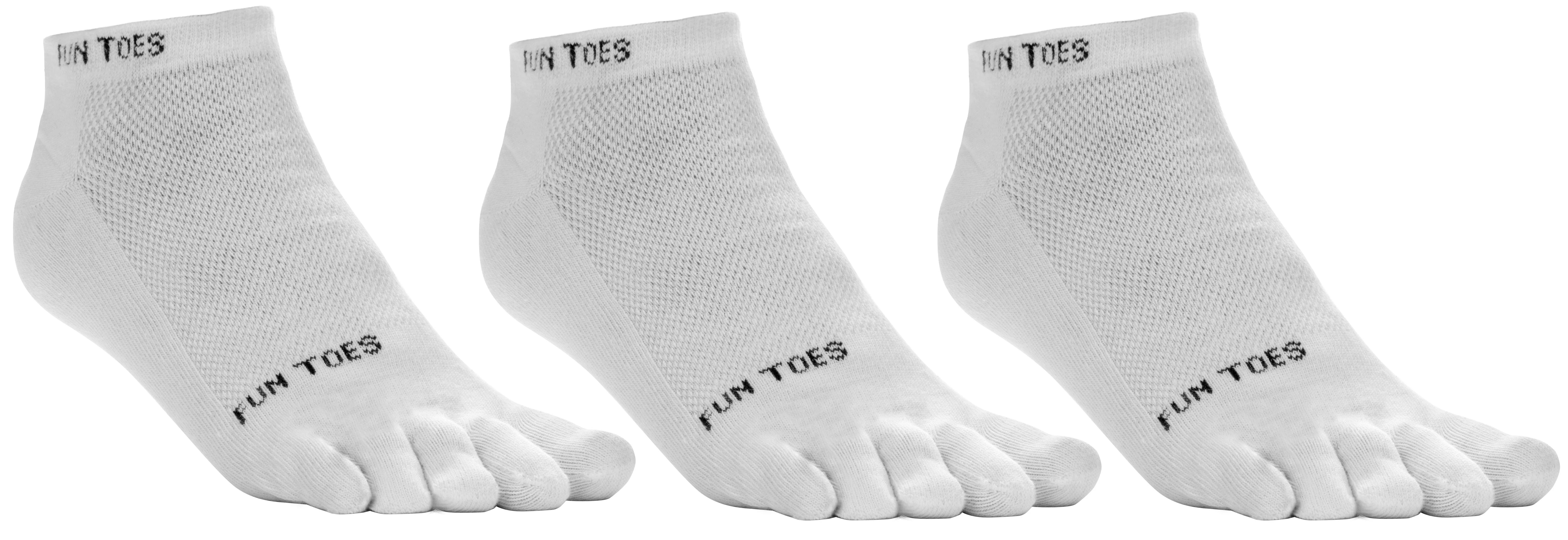 FUN TOES Men Cotton Toe Socks Breathable Mesh 3 Pairs