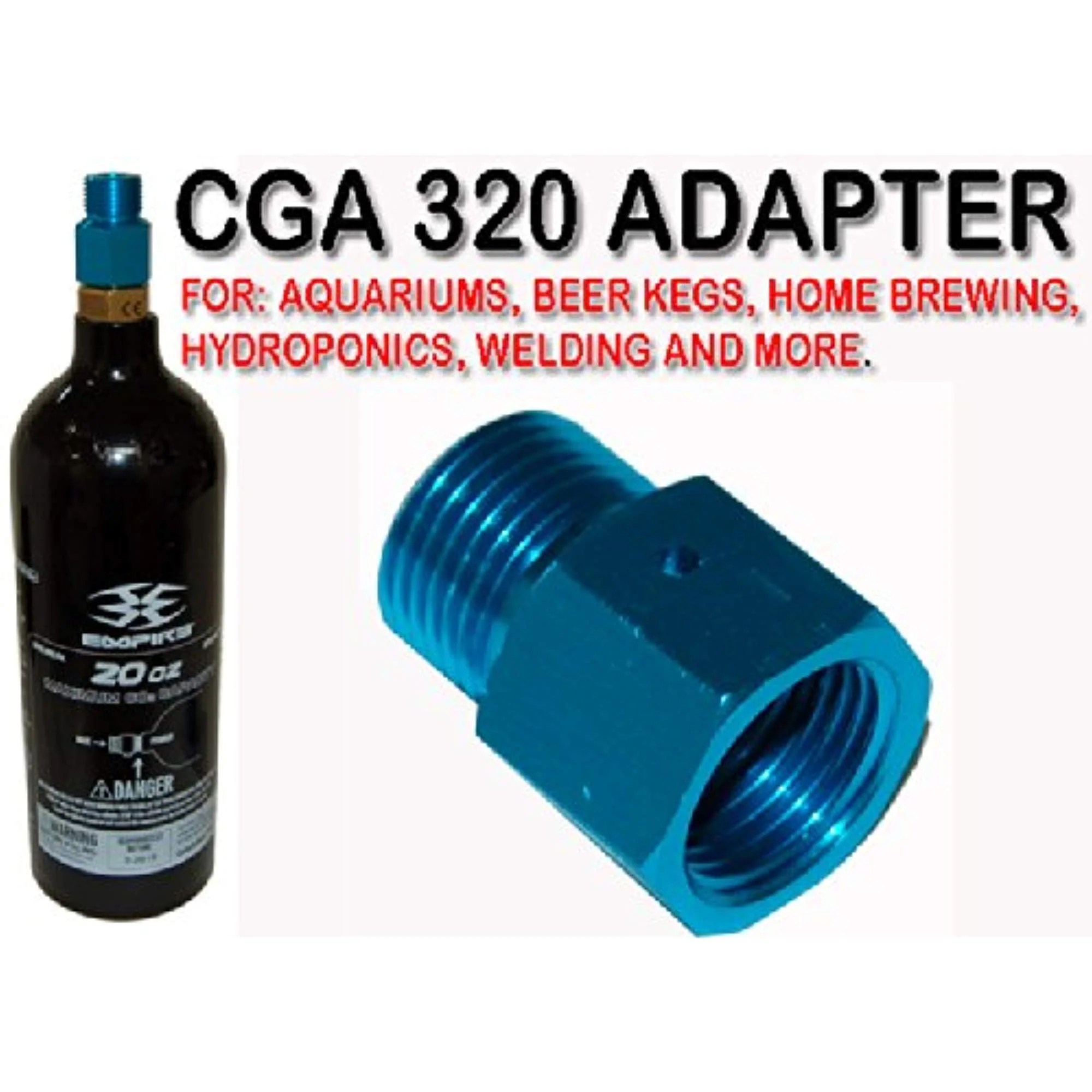 Trinity Cga 320 Aluminum Adapter for Paintball Co2 Tanks, Cga320 Male