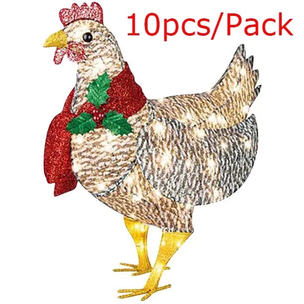 LED Chicken Light Christmas Decoration, Chicken Christmas Yard