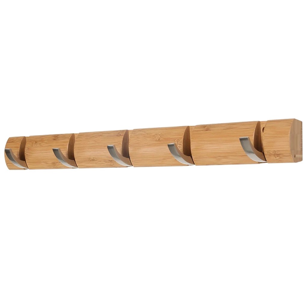 100 Natural Bamboo Foldable Coat Rack, WallMounted Heavy Duty