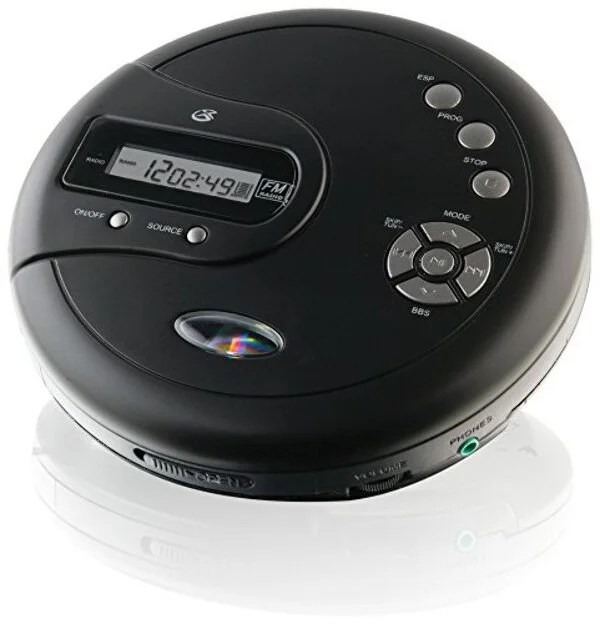 GPX PC332B Portable CD Player with AntiSkip Protection, FM Radio and