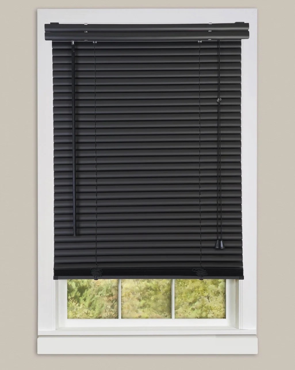 Window Blinds Mini Blinds 1" Slats Black Vinyl Blind