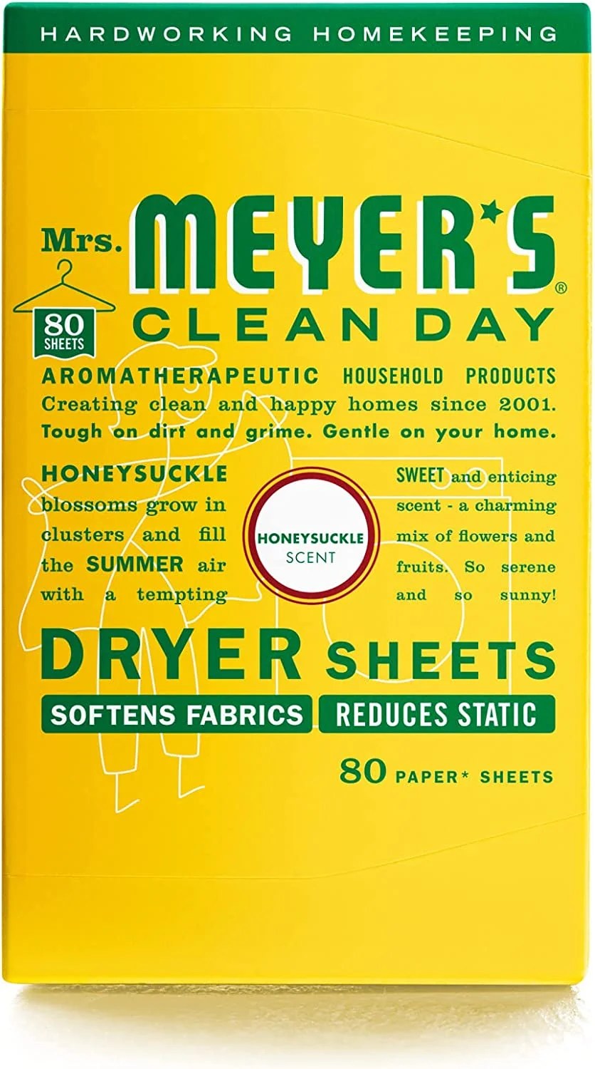 Mrs. Meyer's Dryer Sheets, Fabric Softe
ner, Reduces Static, Infused