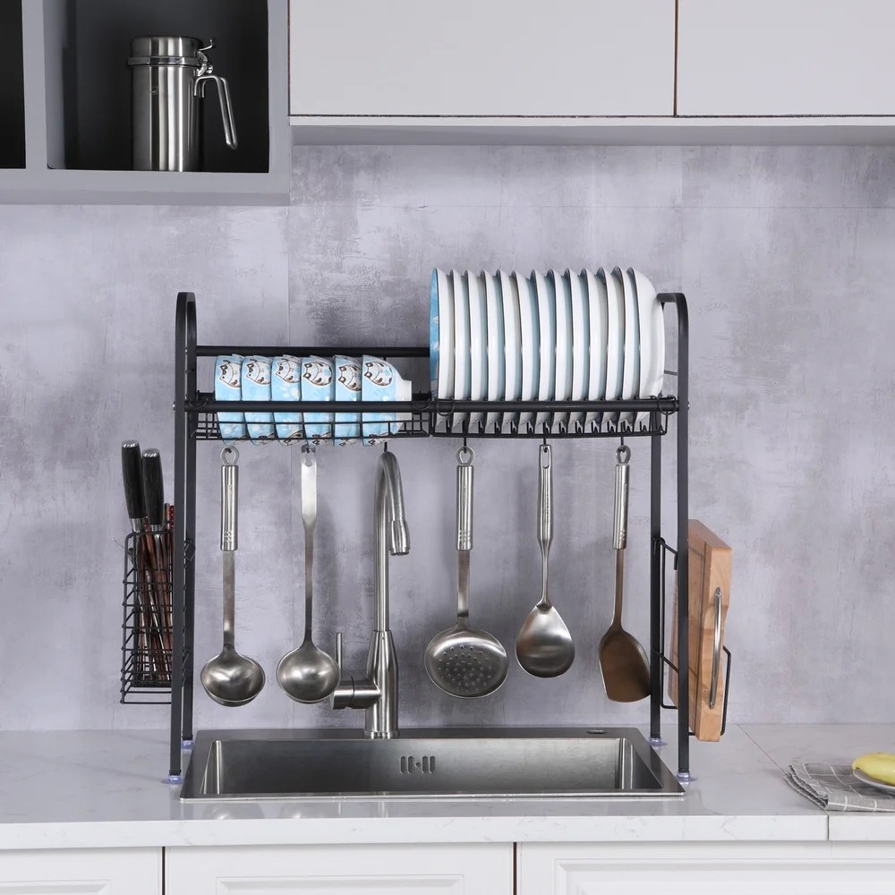 Zimtown Stainless Steel Drain Rack,Over Sink Dish Drying Rack Sink Rack Plate Bowl Dish Drainer