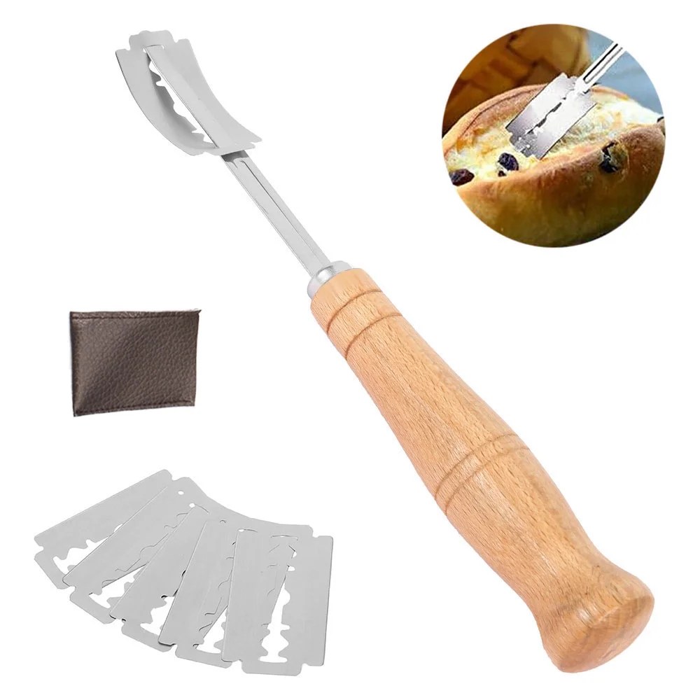tooloflife Bread Cutters Tools Set Wooden Handle Knife Baking Cleaver