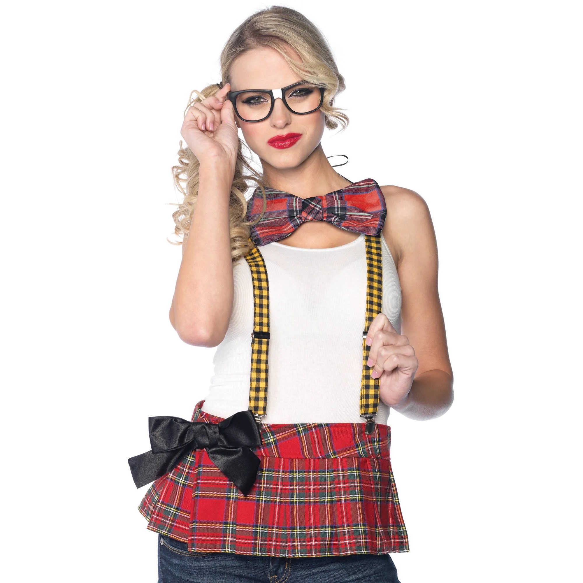 Leg Avenue 3 Piece Nerd Costume Kit Includes Suspenders Bow Tie and