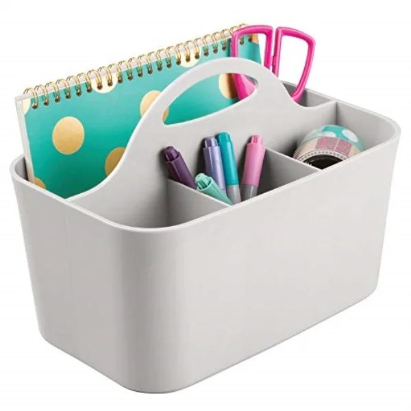 mdesign office supplies desk organizer tote for scissors, pens, pencils