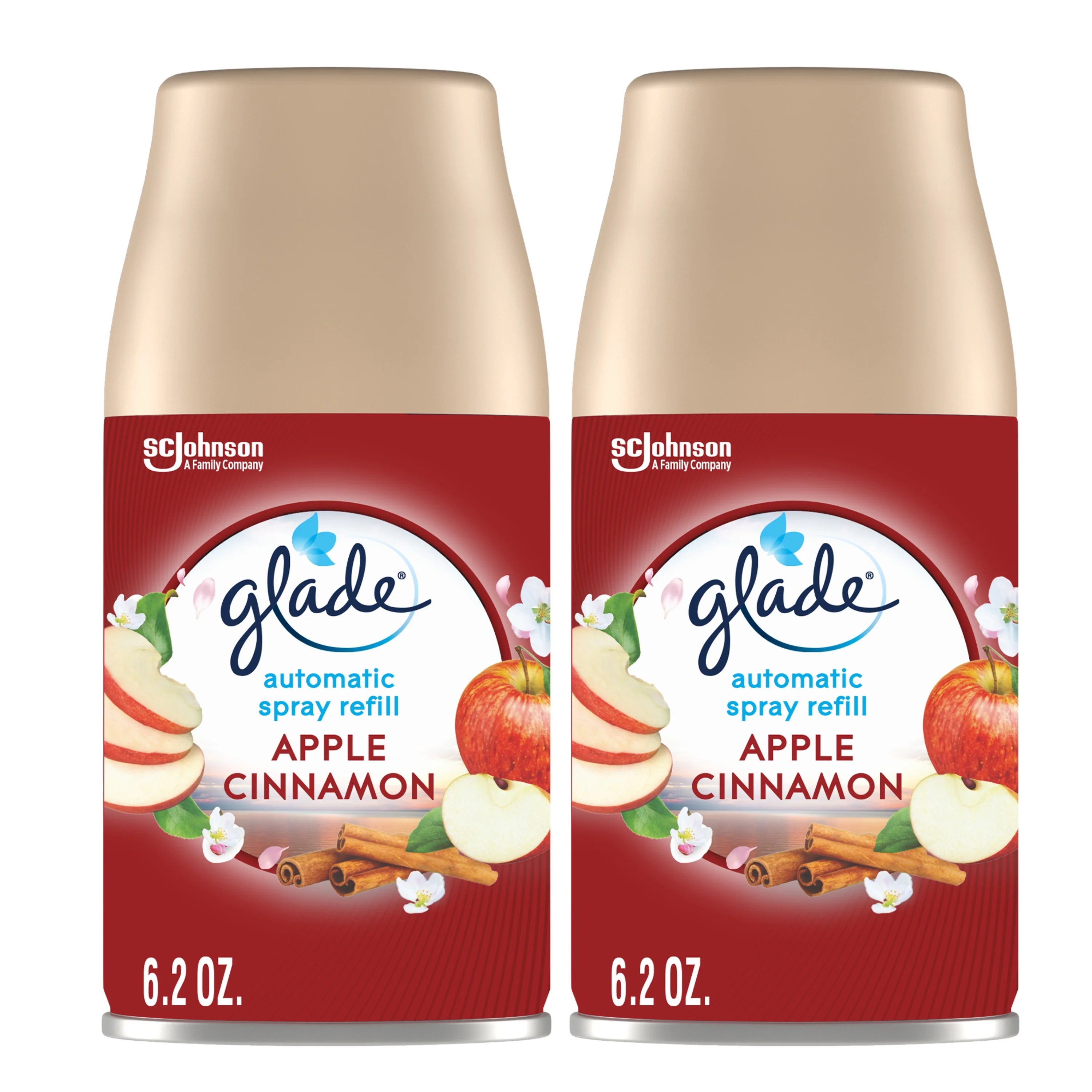 Glade Automatic Spray Refill 2 CT, Apple Cinnamon, 12.4 OZ. Total, Air