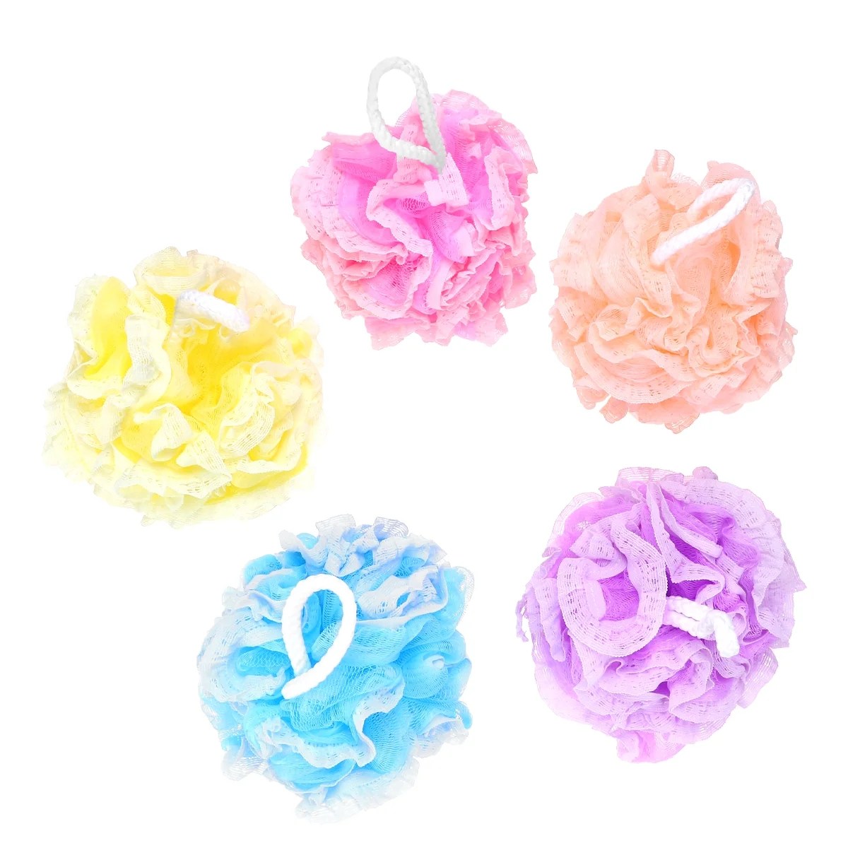 NUOLUX Mesh Shower Loofah Sponge Bath Loofahs Ball Puff Scrubber Bulk