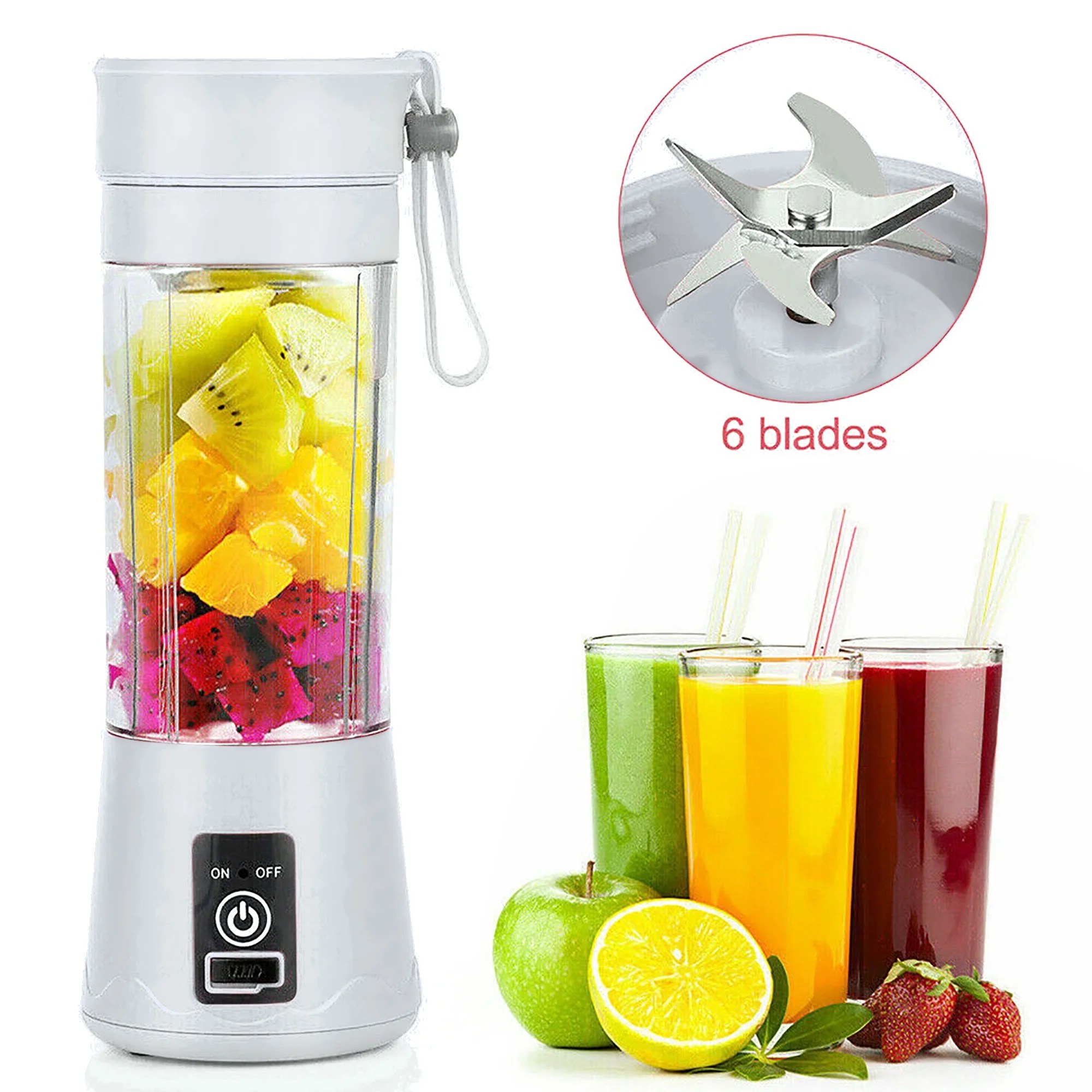 QIYAA Portable Electric Blenders Jucier Cup Blade Cutter Head Juicer
