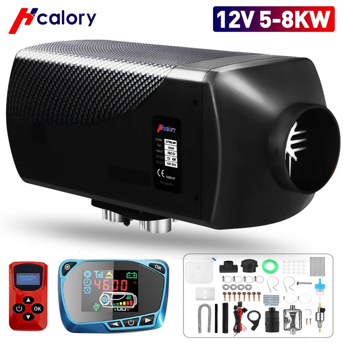Hcalory Diesel Air Heater, 58KW 12V Adjustable Parking Diesel Heater