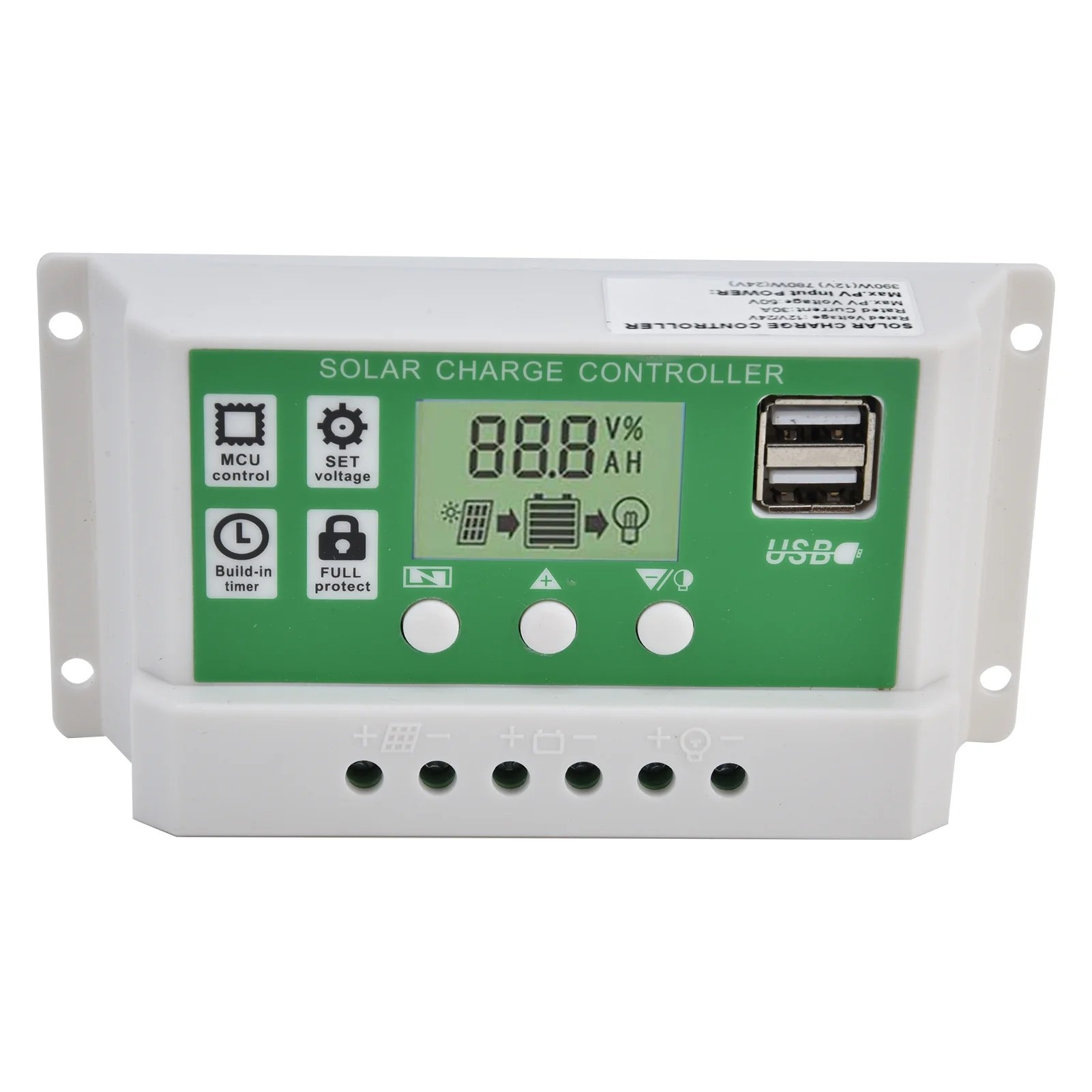 Solar Charge Controller, Smart Charge Controller Solar Charging Panel Dual USB Solar Panel