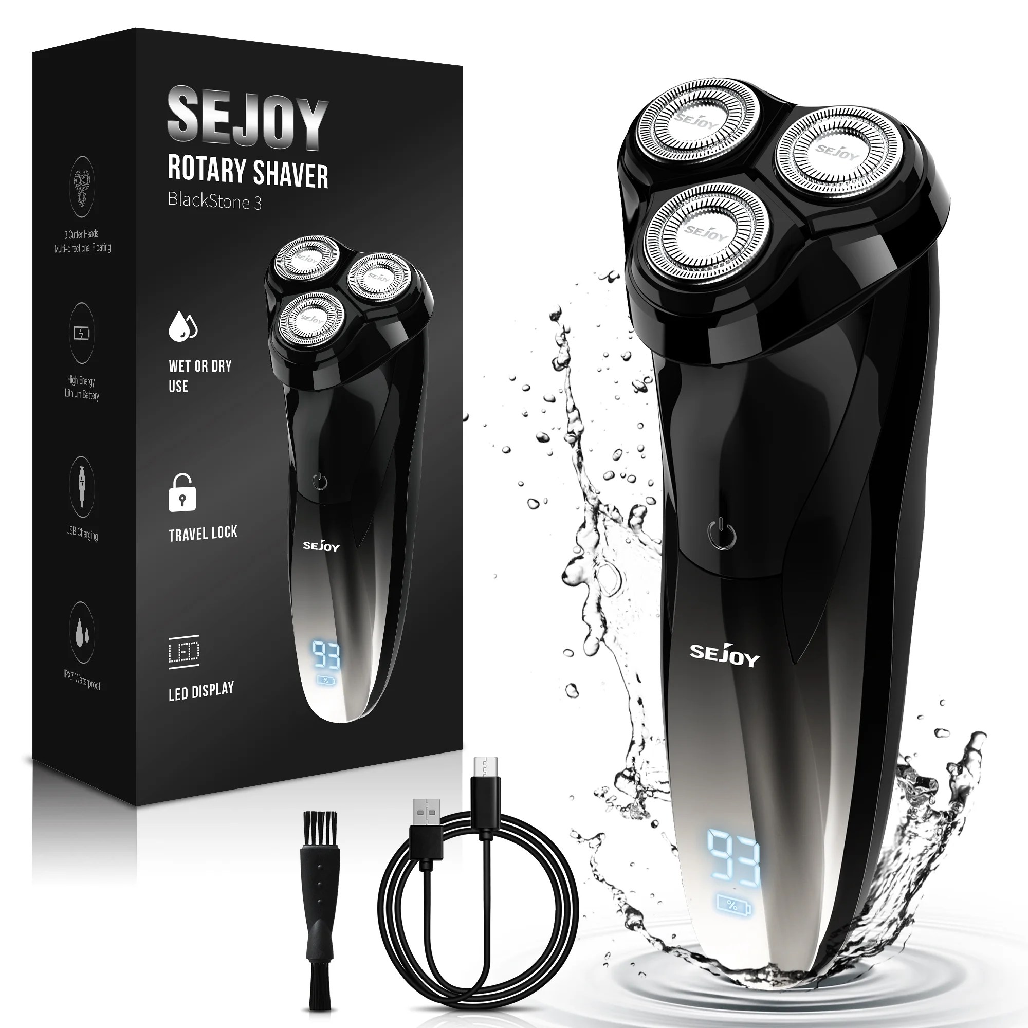 Sejoy Men's Electric Shaver, Electric Razor for Man Face, Rechargeable