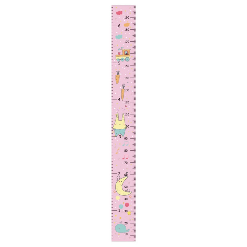 Fymall Hanging Canvas Height Measurement Ruler Kids Growth